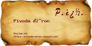 Pivoda Áron névjegykártya